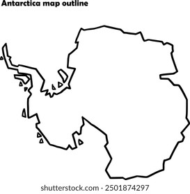 Antarctica south pole map outline