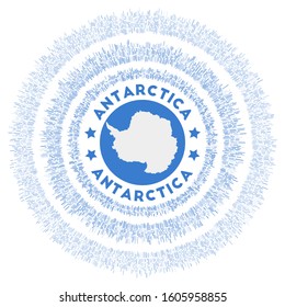 Antarctica symbol. Radiant country flag with colorful rays. Shiny sunburst with Antarctica flag. Classy vector illustration.