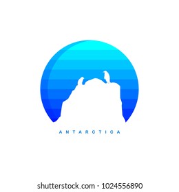 antarctica theme ice berg logo template vector