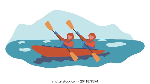Antarctica travel illustration vector isolated