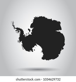 Antarctica vector map. Black icon on white background.