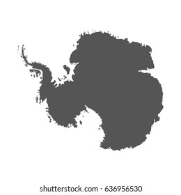 Antarctica vector map. Black icon on white background.