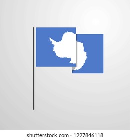 Antarctica waving Flag design vector