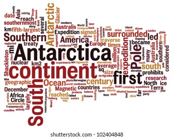 Antarctica words cloud on white