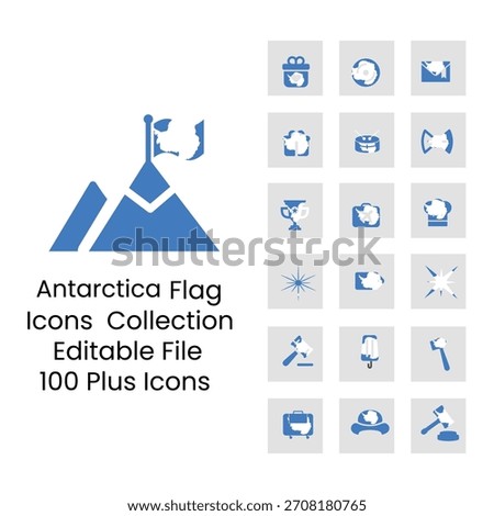 Antarcticas flags icons in new