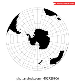 Antarctida globe hemisphere. World view from space icon