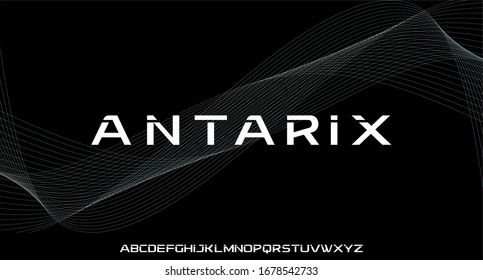 ANTARIX, FUTURISTIC MODERN FUTURISTIC FONT ALPHABET VECTOR SET