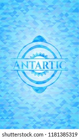 Antartic realistic sky blue mosaic emblem