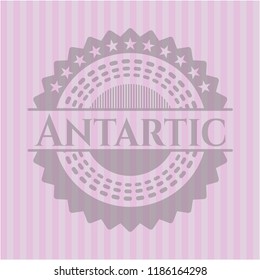 Antartic retro style pink emblem