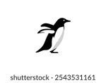 Antartica Black Penguin Graphic Logo Design 