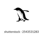 Antartica Black Penguin Graphic Logo Design 