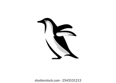 Antartica Black Penguin Graphic Logo Design 