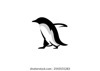 Antartica Black Penguin Graphic Logo Design 