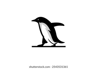 Antartica Black Penguin Graphic Logo Design 