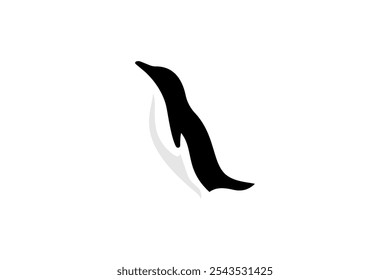 Antartica Black Penguin Graphic Logo Design 