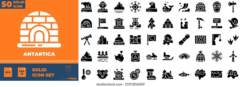 Antartica Solid Editable Icons set. Vector illustration in modern thin solid style of antartica icons: alaska, arctic, pole, etc