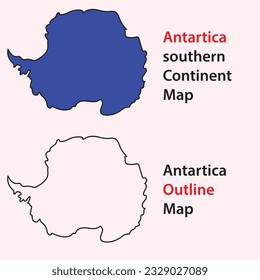 vector de mapa del continente antártico más al sur