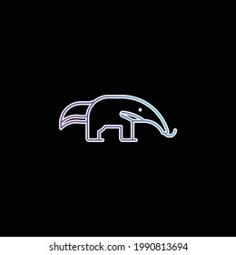 Anteater blue gradient vector icon