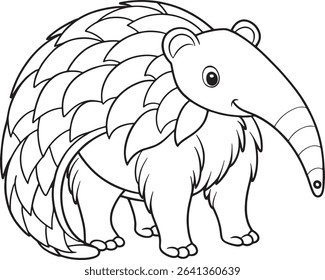 Anteater coloring page made for kids and creative animal fun