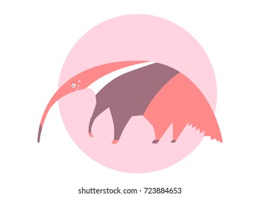 Anteater flat design illustration
