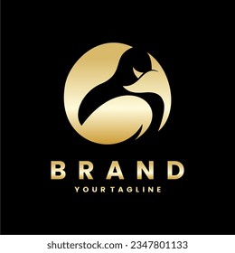 Anteater gold logo vector, elegant, vintage on black background