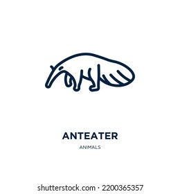 anteater icon from animals collection. Thin linear anteater, cute, animal outline icon isolated on white background. Line vector anteater sign, symbol for web and mobile