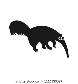 Anteater icon. Flat design.
