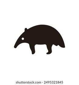 Anteater icon. Flat silhouette version.
