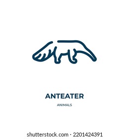 Anteater icon. Linear vector illustration from animals collection. Outline anteater icon vector. Thin line symbol for use on web and mobile apps, logo, print media.