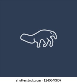 Anteater icon. Trendy flat vector line Anteater icon on dark blue background from animals collection. 
