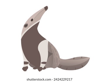 Anteater mammal cartoon animal design vector illustration isolated on white background