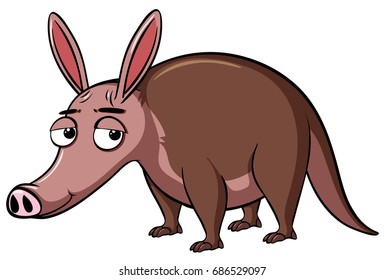 Anteater with sleepy eyes illustration