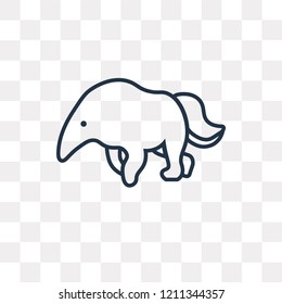 Anteater vector outline icon isolated on transparent background, high quality linear Anteater transparency concept can be used web and mobile