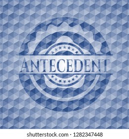 Blaues Schild mit geometrischem Muster, Hintergrund.