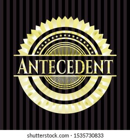 Insignia o emblema de oro antecedente. Ilustración vectorial. Detallado.