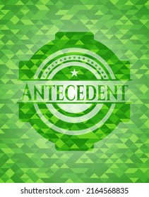 Antecedent green mosaic emblem. Vector Illustration. Detailed. 