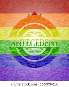 Antecedent lgbt colors emblem. Vector Illustration. Mosaic.