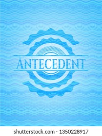 Antecedent sky blue water style emblem.