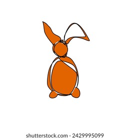 Anteddorable chubby bunny in a minimalist style