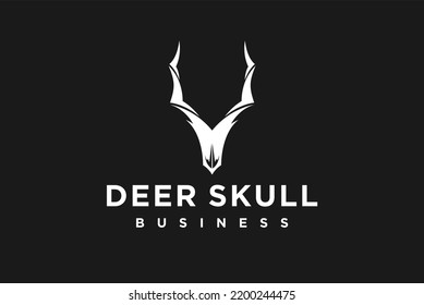 Antelop Horn Skull Logo Animal Head Deer Antler Stag Icon Symbol 