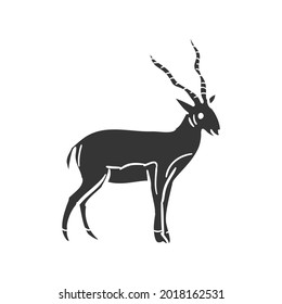 Antelope Animal Icon Silhouette Illustration. African Safari Vector Graphic Pictogram Symbol Clip Art. Doodle Sketch Black Sign.