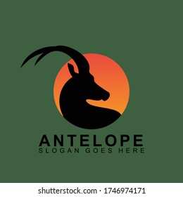 Antelope Animal Logo Vector Design Template