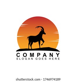 Antelope Animal Logo Vector Design Template