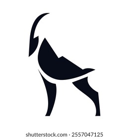 antelope animal silhouette icon isolated