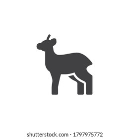 Antelope, animal vector icon. filled flat sign for mobile concept and web design. Gazelle, impala glyph icon. Symbol, logo illustration. Vector graphics