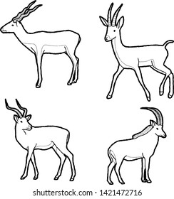 Antelope Animal Vector Illustration Hand Drawn Cartoon Art