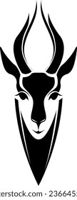 Antelope antlers tattoo, tattoo illustration, vector on a white background.