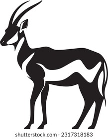Antelope Black And White, Vector Template Set for Cutting and Printing