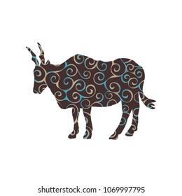 Antelope canna mammal spiral pattern color silhouette animal
