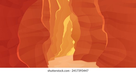 Antelope Canyon Landschaftsbild Illustration Vektor. US-Nationalpark Arizona.